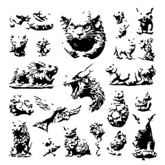 black and white dragons