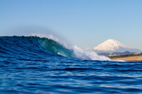 Mount Fuji and the Breaking Wave