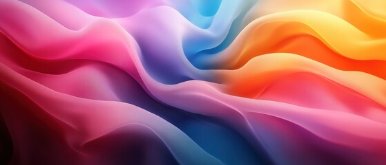 Obraz premium Abstract Colorful Fabric Waves in a Gradient