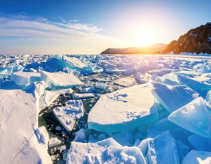 Frozen expanse, vibrant ice