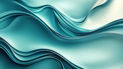 Fototapeta premium Abstract Teal Wavy Lines Pattern Background