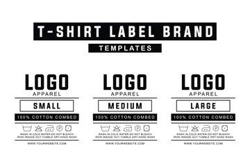 Minimalist T-Shirt Neck Label Tag Templates for Clothing Brands
