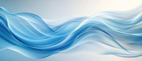 Naklejka premium Abstract Blue and White Flowing Waves Background