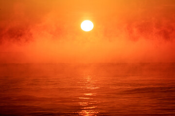 Sea Smoke Sunrise &ndash; &ldquo;Kearashi&rdquo; Over the Japanese Coast
