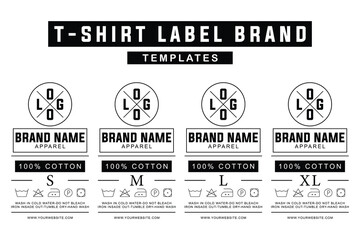 Streetwear T-Shirt Label Templates. Editable Premium Cotton Tags for Apparel Branding