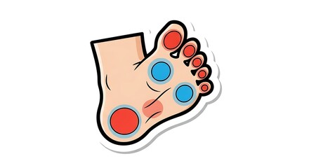 Foot pain pressure points illustration for plantar fasciitis and reflexology guide