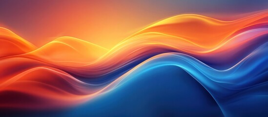 Abstract Wavy Background in Orange and Blue Hues
