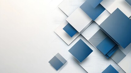 Abstract Geometric Pattern with Blue and White Squares