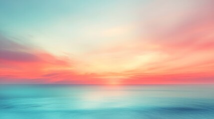 Obraz premium Pastel Sunset over Calm Ocean Water