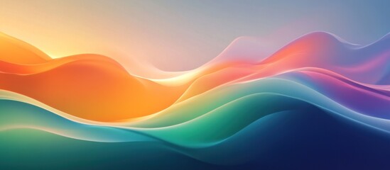 Abstract Gradient Waves in Vibrant Colors
