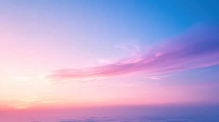 A Pastel Pink and Blue Sunset Sky with Clouds