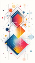 Abstract Geometric Composition with Vibrant Colors and Shapes