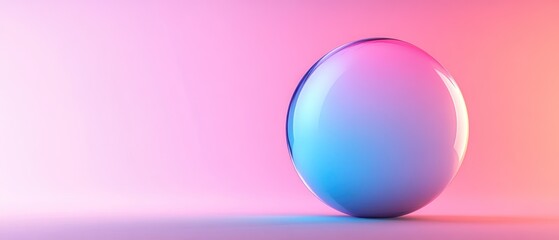 A Single Blue and Pink Gradient Easter Egg on a Pink Background