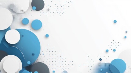 Abstract White Background with Blue and Gray Circles