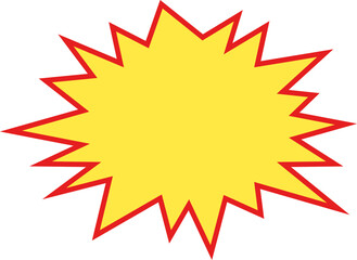 Red and yellow starburst stickers. Blank sale tags. Sale sticker sign. Special offer price tag. sunburst badges icons. Red starburst promotional badge set. shopping label
