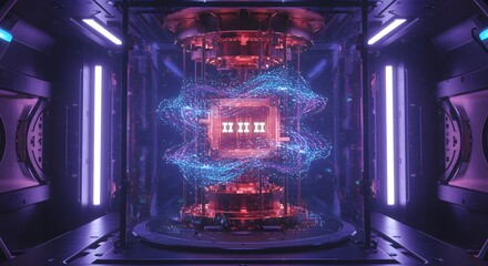 Quantum Computer Futuristic Technology Core Processing