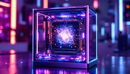 Electronic Core in Box with Neon Lights