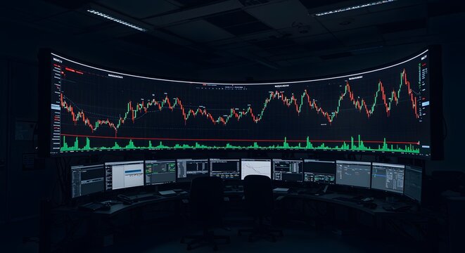 Stock Market Graph on a Large Screen