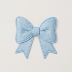 "Embroidered Soft Blue Bow Patch"