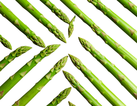  Firefly_Fresh green asparagus arranged in a cross pattern 