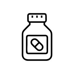 Obraz premium Isolated Medicine Bottle Icon with Capsule Symbol 