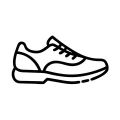 Sport shoe, running sneaker, minimal outline drawing
