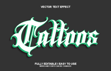 Tattoos Editable Font text effect
