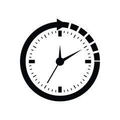 Business Clock icon, office work timing clock vector