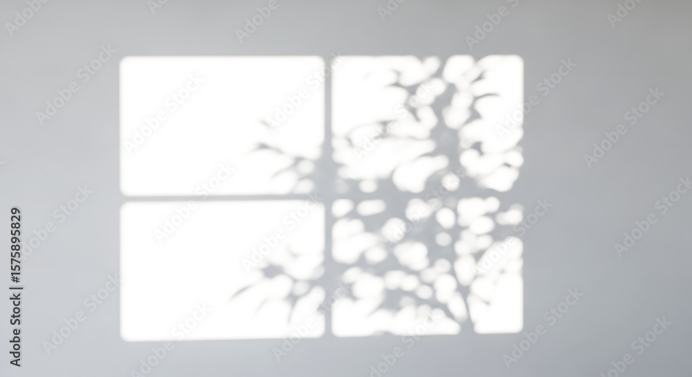 Poster delicate window shadow overlay on transparent background for mockup and design projects