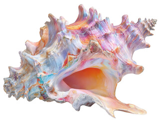 Fototapeta premium Beautiful ornate sea with vibrant pastel colors and intricate details, isolated against a clean white background, evoking feelings of the ocean's beauty.