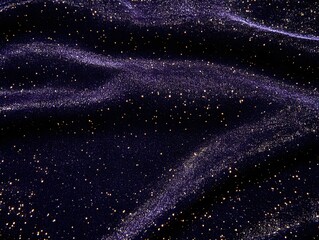 Fototapeta premium Dark Purple Glitter Fabric Texture Background, Sparkling Night Sky Textile Design