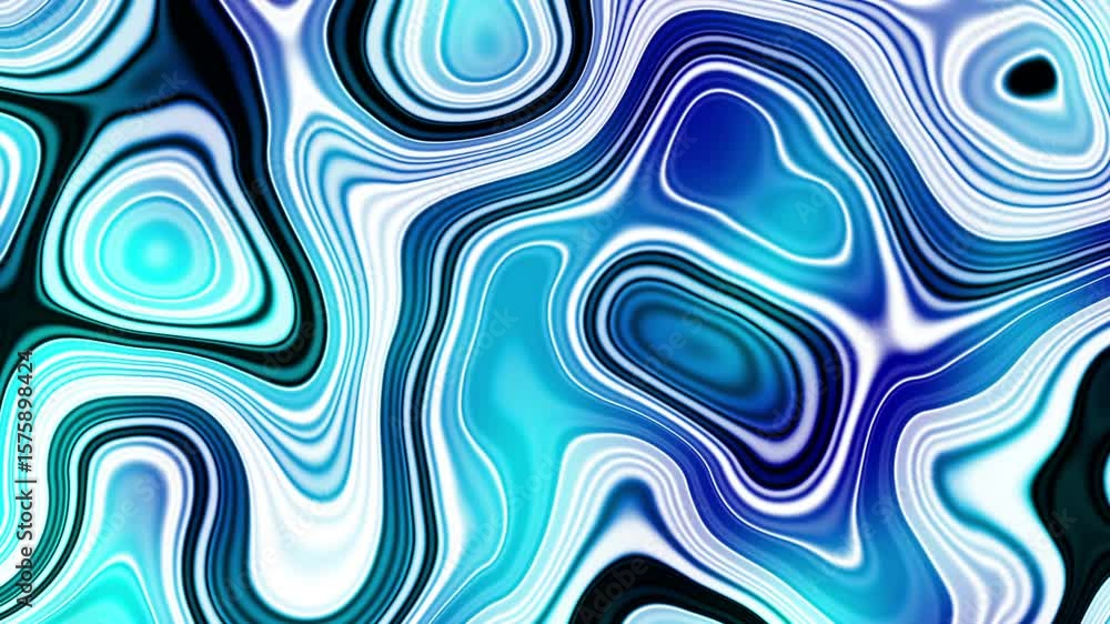 Poster liquid psychedelic pattern of curved lines. motion. moving liquid pattern with curved lines. spots a