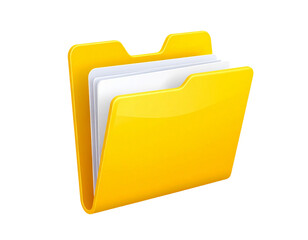Clean yellow folder holding multiple documents, symbolizing efficient data management and archiving.
