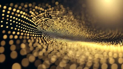 Abstract gold dots pattern on black background