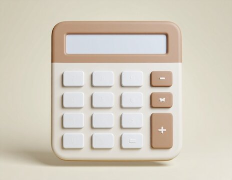 Modern Beige Calculator Clean Design, Simple Math Solutions
