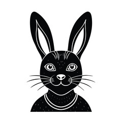 Cat Wearing Bunny Ears Cartoon Art