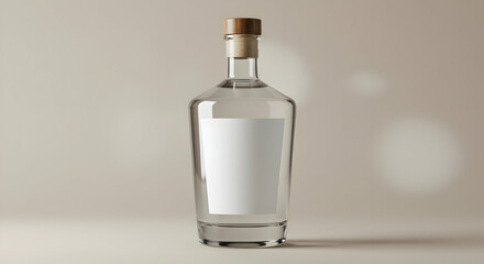 Blank Liquor Bottle Mockup Elegant Design Premium Quality Alcohol Beverage Branding Template Clear Glass Bottle Cork