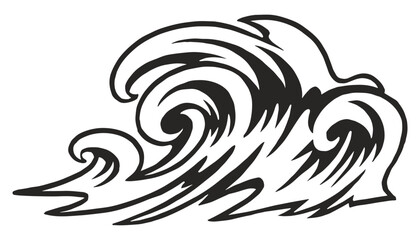 Swirling wave design with dynamic style