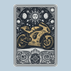 moonlight and motion collide, racing motorcycle in creative vector format