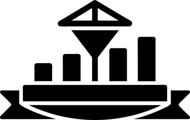 Black and White Sales Increase Bar Chart Icon