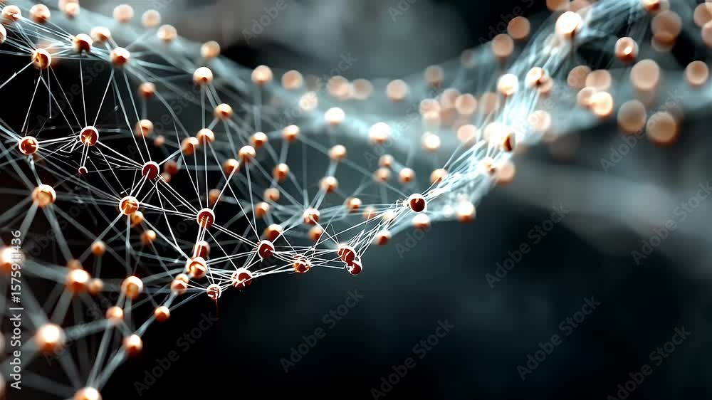 Poster interconnected spheres networked with light strands