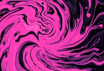 Swirling, energetic pink and black abstract forms create a dynamic, textured background,  aesthetic,  style