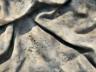 Obraz premium Detailed Closeup of Wrinkled Dirty Burlap Fabric Texture