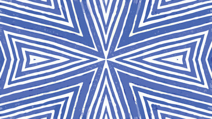 Abstract geometrical pattern with blue and white radiating lines forming star shapes design artful image