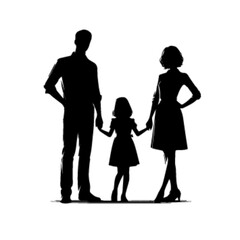 Lovely Family with Children – Flat Cartoon Vector Illustration