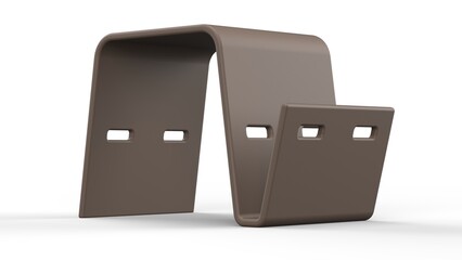 Taupe Mag Table. Isolated. White background. 3D render