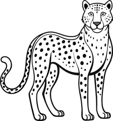 cheetah online art illustration with transparent background