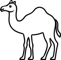camel outline illustration with transparent background