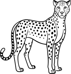 cheetah online art illustration with transparent background