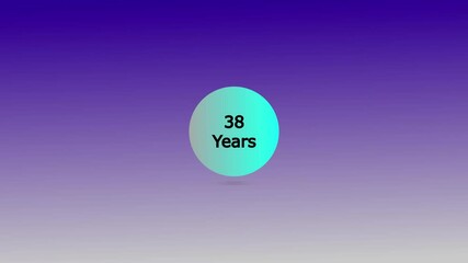 38 Years, 3D Rendering. Alphabet Number in sphere , 38 Years Text Animation Effects Anniversary. Digital Circle.